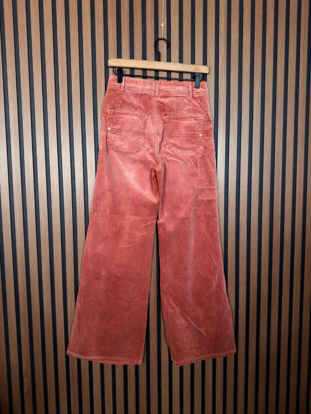 Pilcro Pants 26 Womens Orange Corduroy Wide Leg Carpenter Stretch - Picture 2 of 9